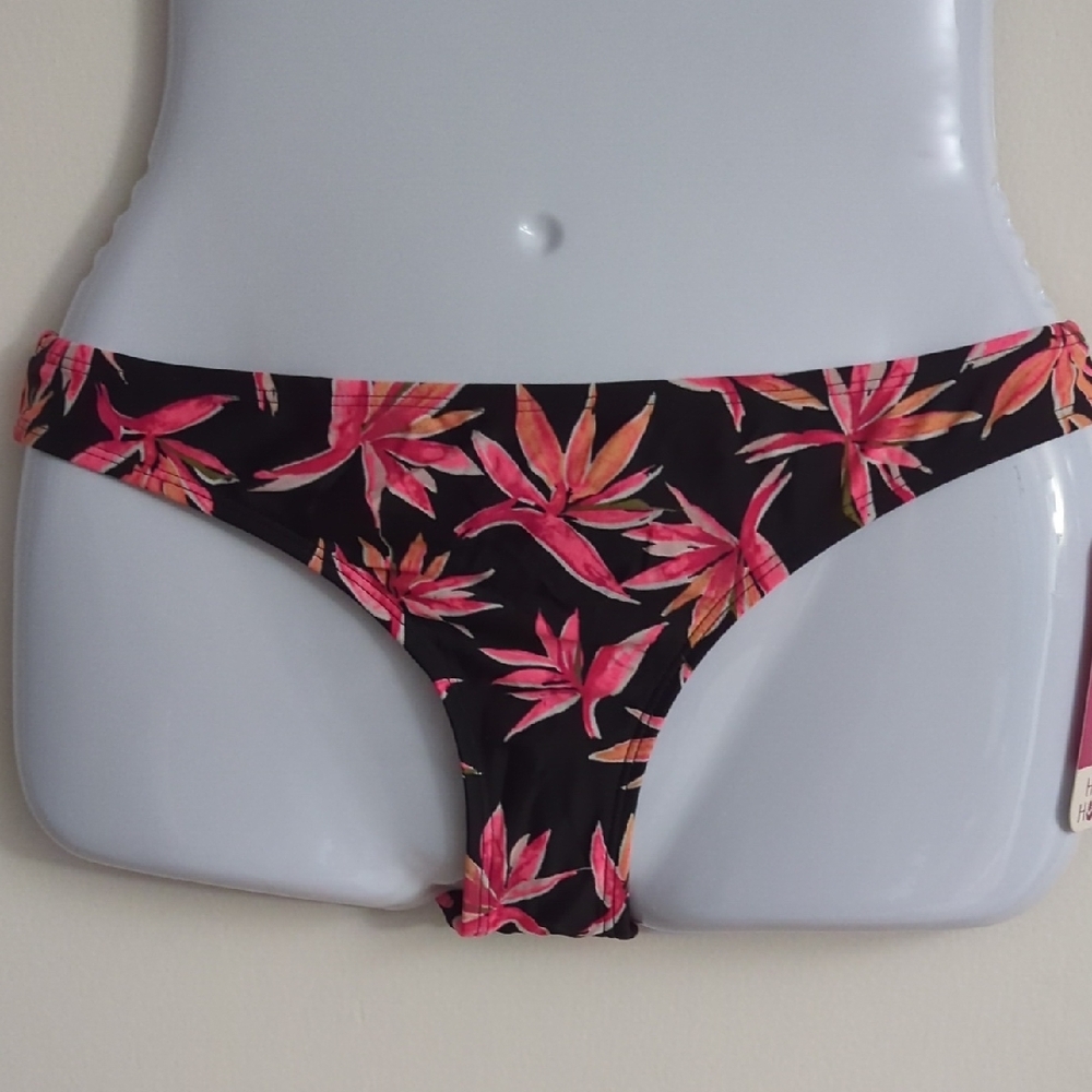 Floral Black and Pink Women's Swim Bottom